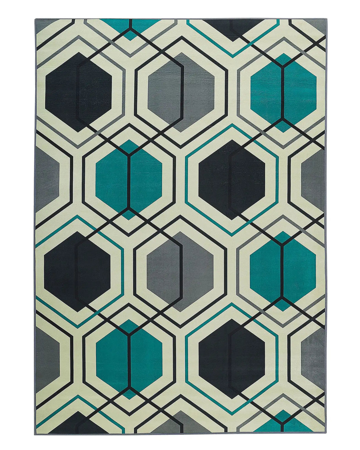 Area Rug Carpet Multicolour Polyester Fabric Geometric Linear Pattern Rectangular 140 x 200 cm Beliani