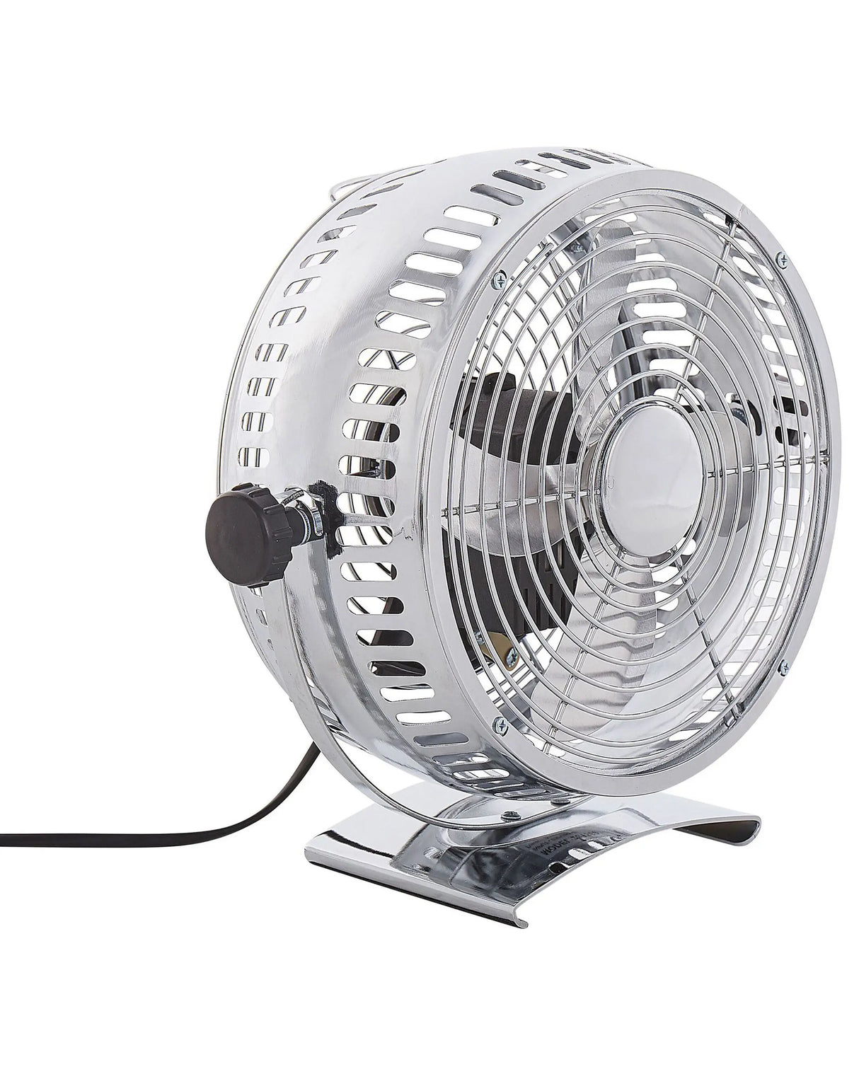Desk Fan Silver Metal Iron Speed Control Portable Plug-in 24 cm Adjustable Home Accessories Ventilator Beliani
