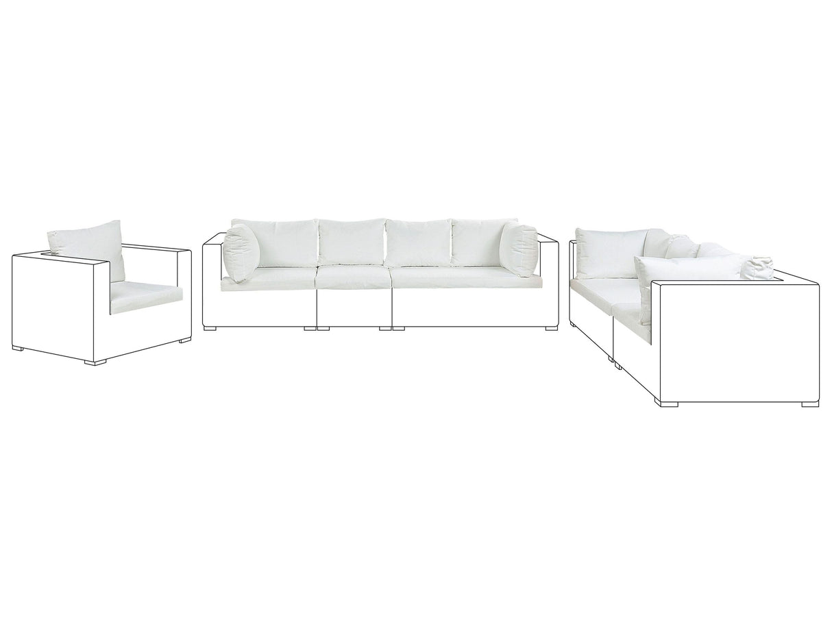 Outdoor Cushion Cover Set Beige Fabric Sofa Seat Back Side Pillow Cases Beliani