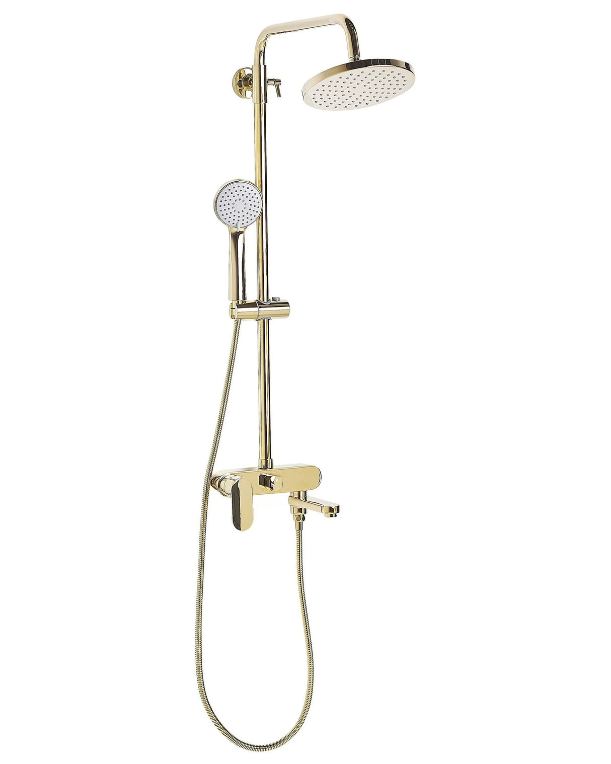 Mixer Shower Set Brass with Rain Function Gloss Finish Glamour Modern Beliani