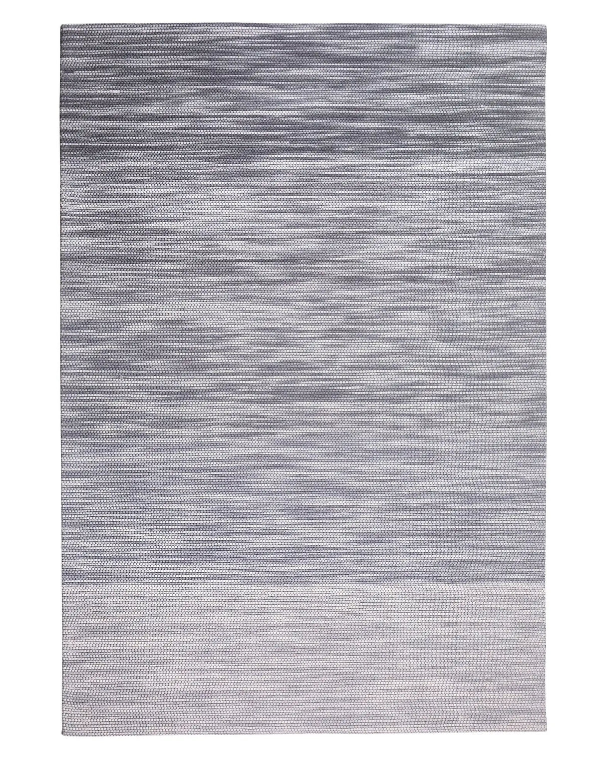 Rug Grey Wool and Polyester 140 x 200 cm Hand Woven Modern Design Beliani