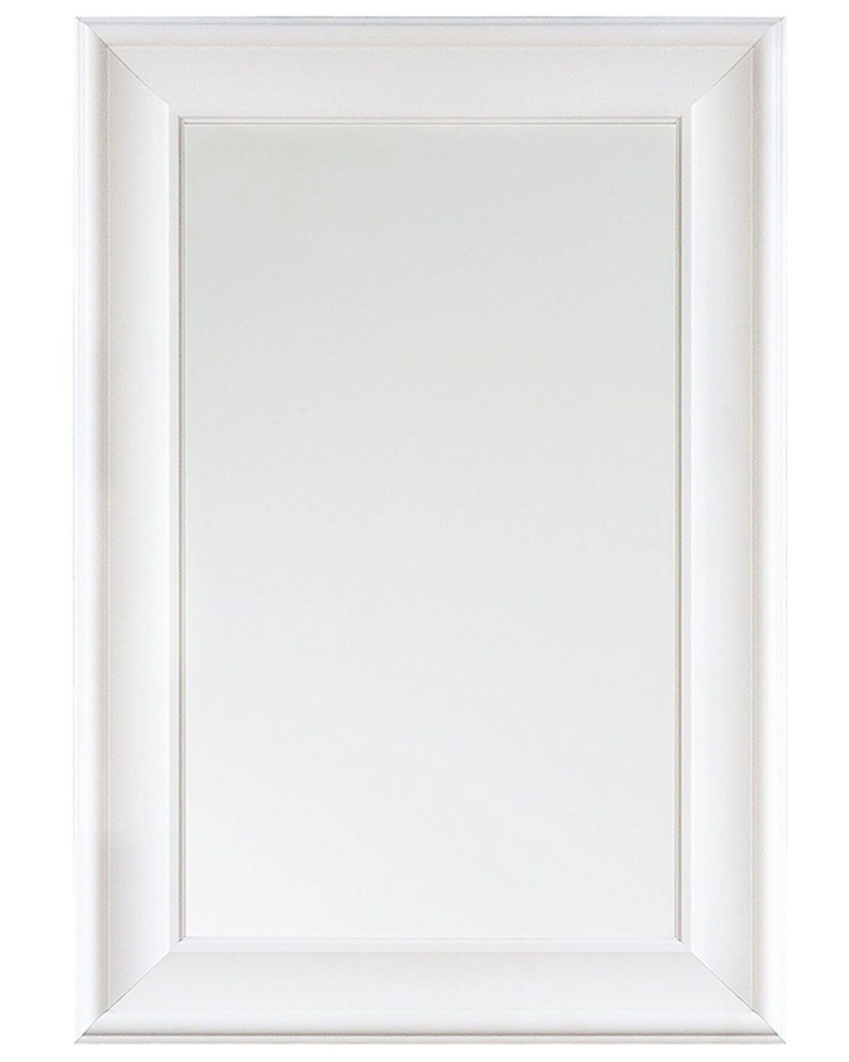 Hanging Wall Mirror White 61 x 91 cm Synthetic Material Scandinavian Inspired Minimalistic Style Beliani