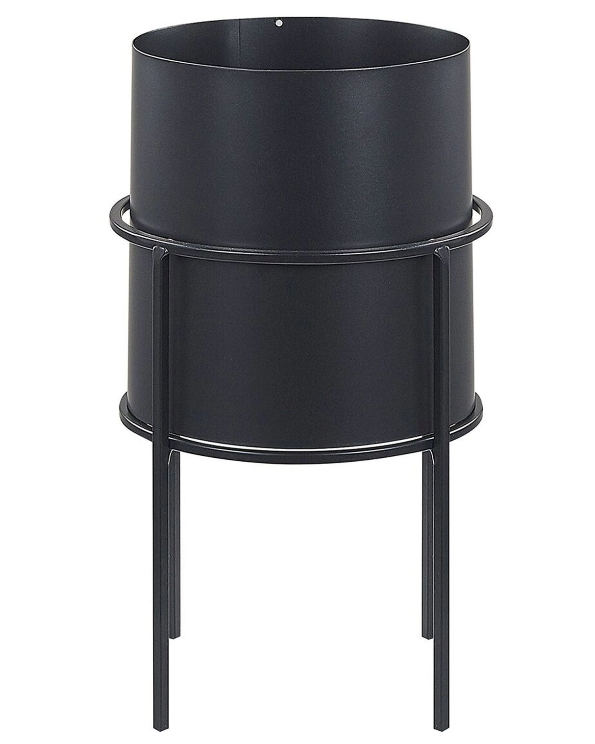 Plant Stand Black Iron 16 x 16 x 28 cm Indoor Outdoor Metal Flower Pot UV Resistant Modern Industrial Standing Planter Beliani