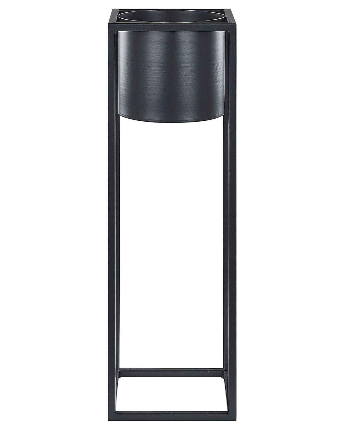 Plant Stand Black Iron 15 x 15 x 50 cm Indoor Outdoor Metal Flower Pot UV Resistant Modern Industrial Standing Planter Beliani