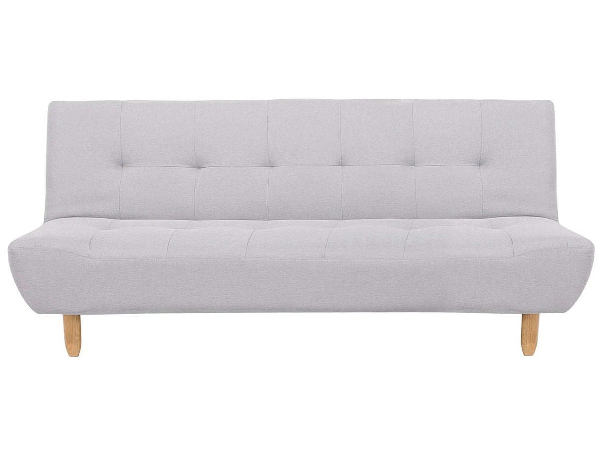 Sofa Light Grey Fabric Upholstery Light Wood Legs 3 Seater Scandinavian Style Beliani