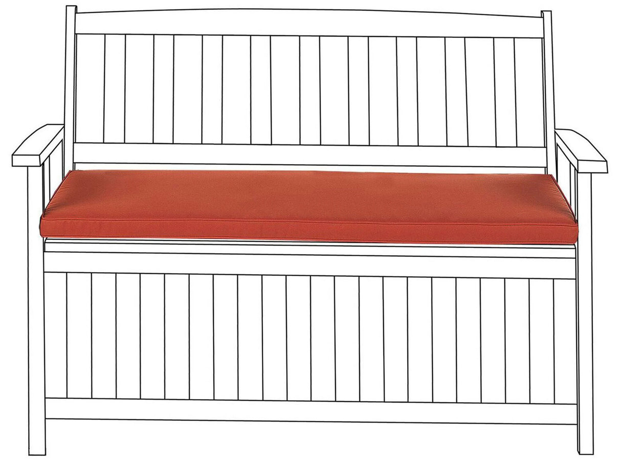 Outdoor Seat Pad Red Polyester Water Resistant Bench Cushion 45 x 108 cm Garden Beliani