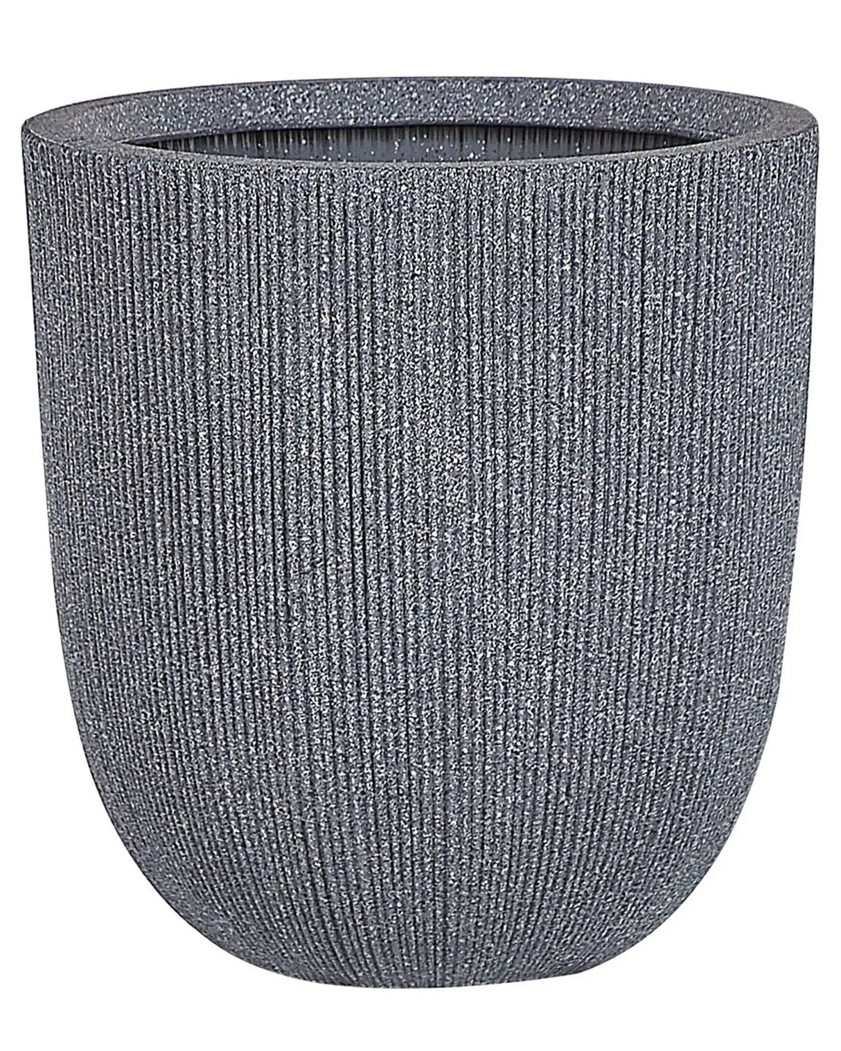 Plant Pot Grey Polyresin Tall Flower Planter 33 x 31 cm Modern Minimalistic Outdoor Indoor Decor Accessories Beliani