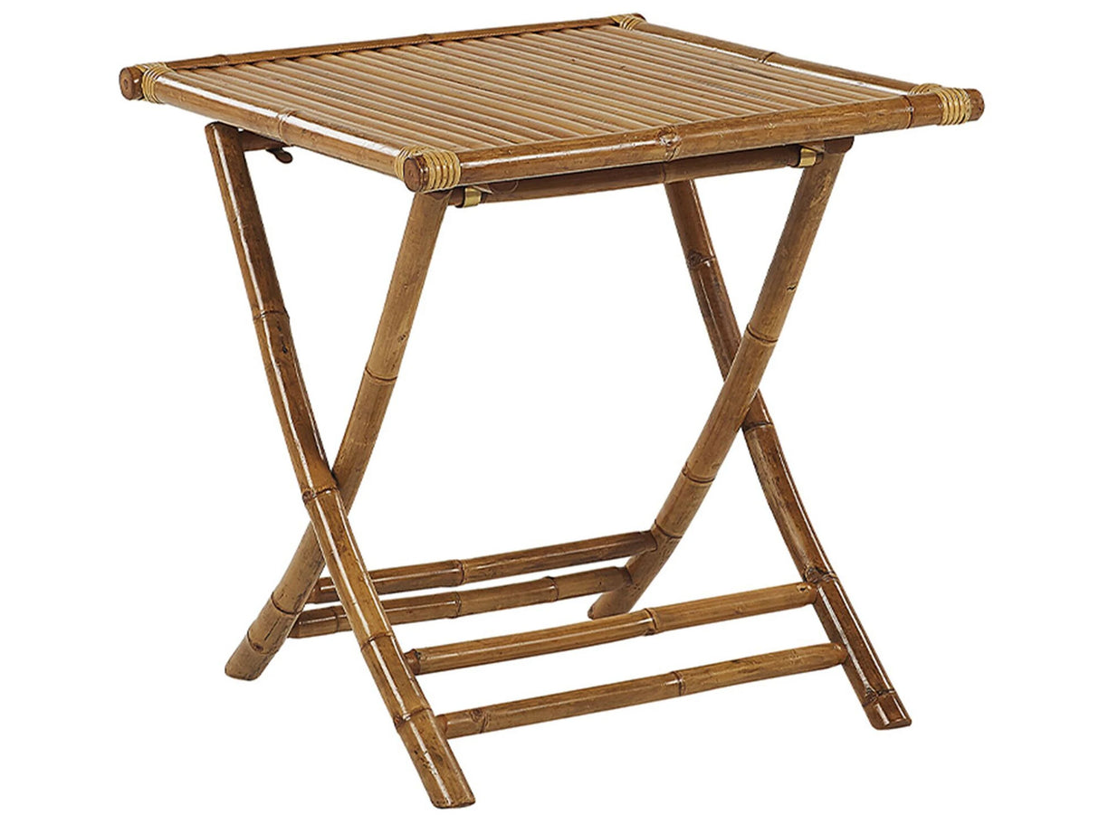 Bamboo Bistro Table Natural Wood 70 x 70 cm Folding Indoor Outdoor Coffee Table Beliani
