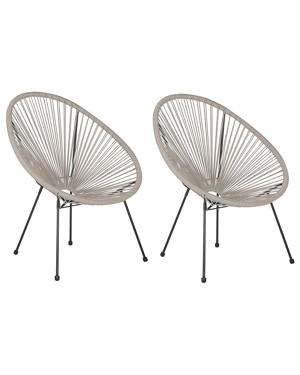 Garden Chair Light Grey PE Rattan Papasan Modern Round Indoor Outdoor Beliani