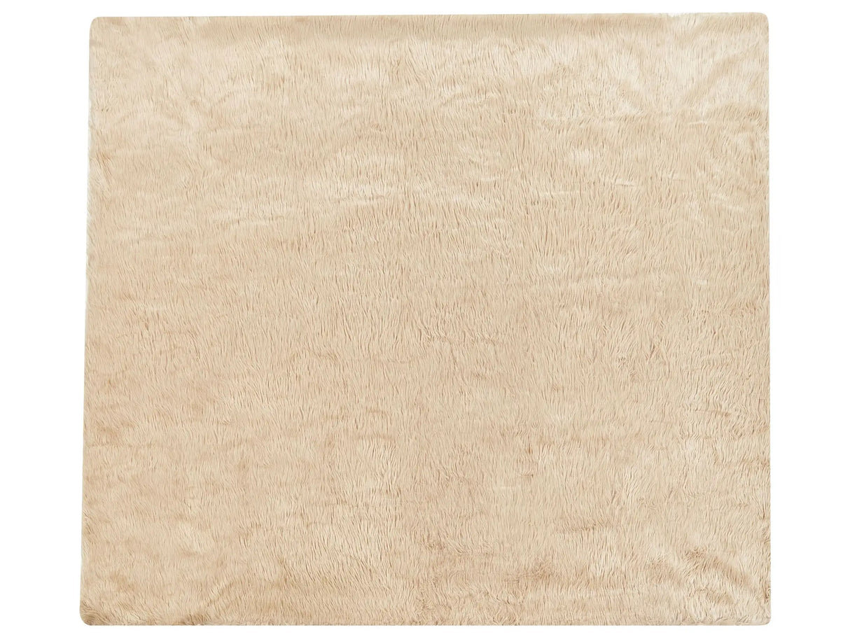 Bedspread Light Brown Soft Fabric 200 x 220 cm Faux Fur Blanket Beliani