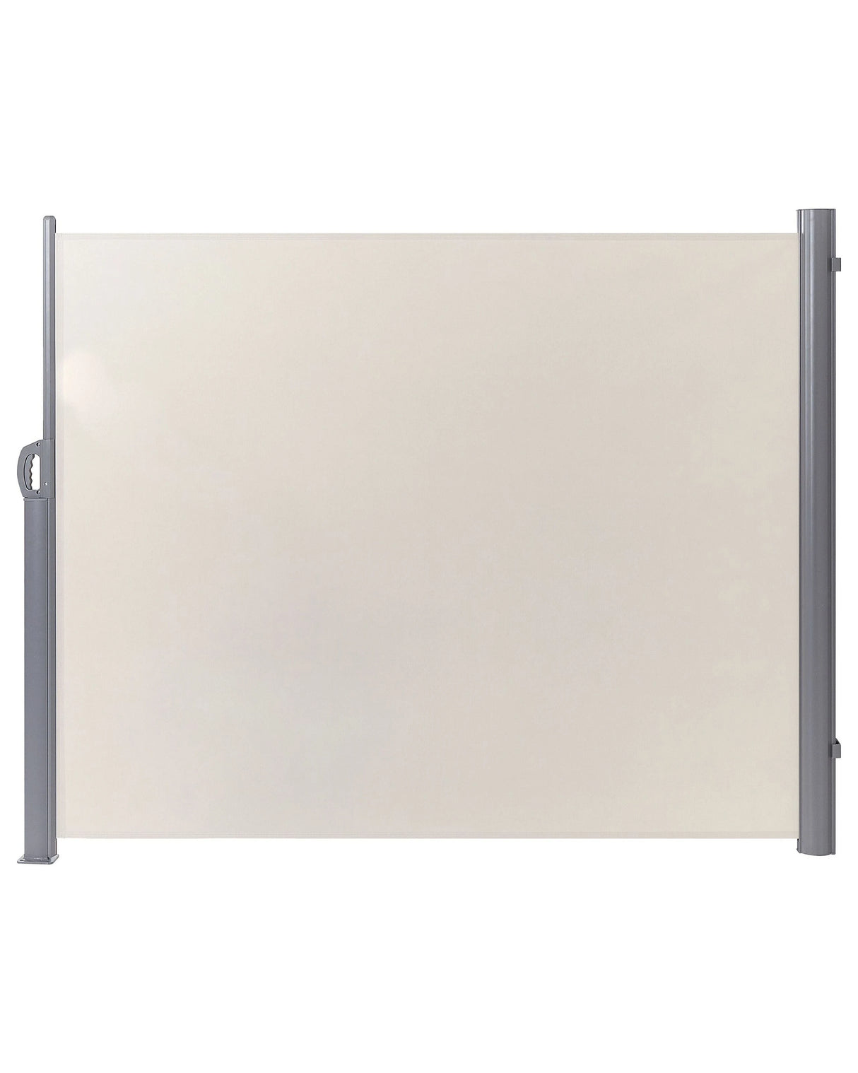 Side Awning Beige Polyester 160 x 300 cm Fabric Shade Silver Aluminium Frame Retractable Beliani