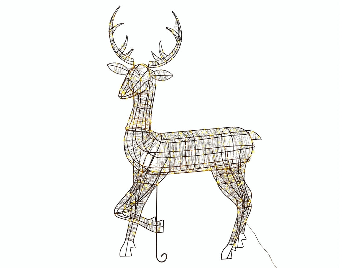 Outdoor LED Decoration Black Metal Reindeer Seasonal Garden Home Dcor with Lights Beliani
