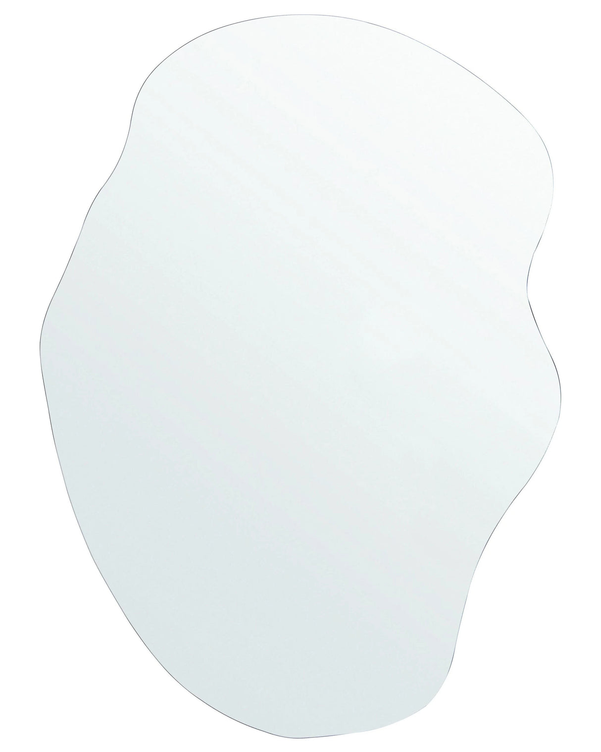 Wall Mirror Silver Glass 50 x 70 cm Frameless Irregular Shape Hanging Decoration Beliani