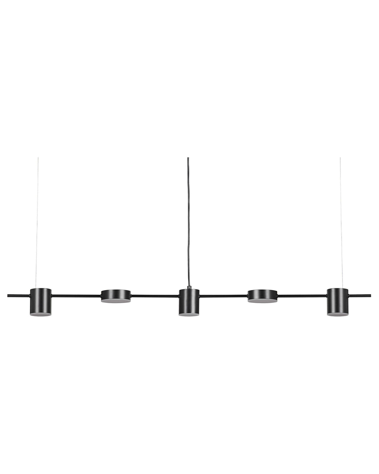 Pendant Lamp Black Aluminium Iron Integrated LED Lights 5 Lights Round Shape Hanging Track Lighting Modern Industrial Kitchen Living Room Beliani