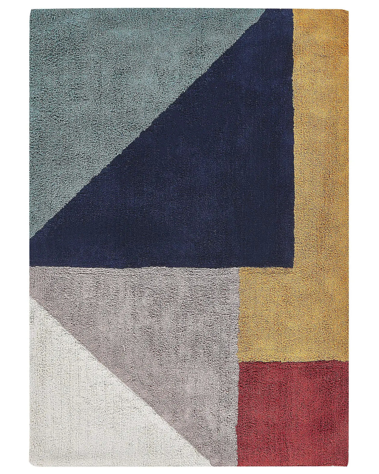 Area Rug Multicolour Cotton 160 x 230 cm Low Pile Geometric Pattern Rectangular Retro Beliani