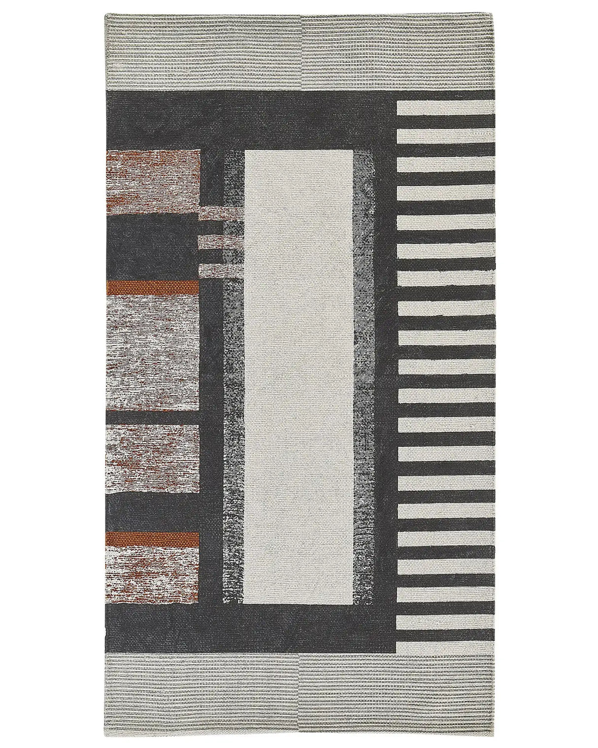 Area Rug Multicolour Cotton 80 x 150 cm Scandinavian Printed Pattern Handwoven Rectangular Living Room Beliani
