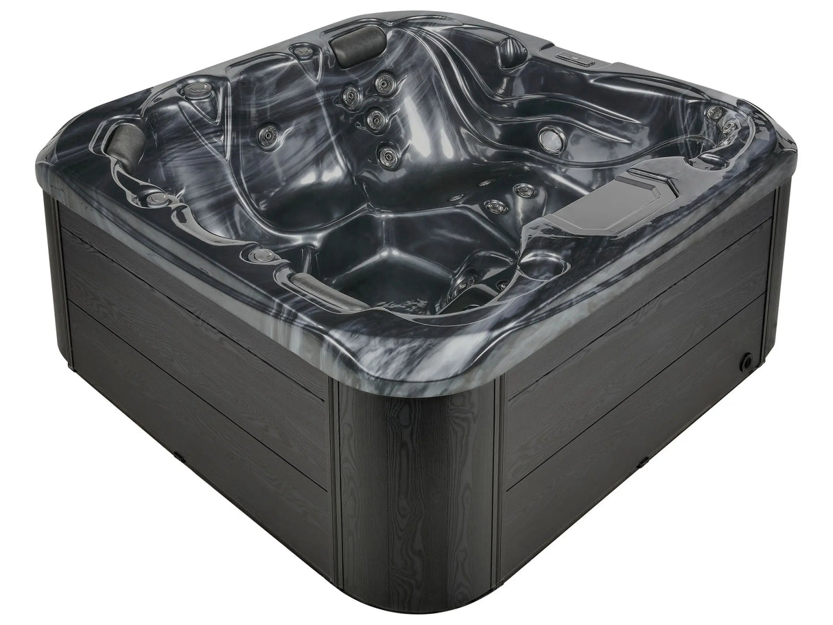 Hot Tub Grey Acrylic 200 x 200 cm 31 Jets Aluminium Exterior with LED Heating Beliani