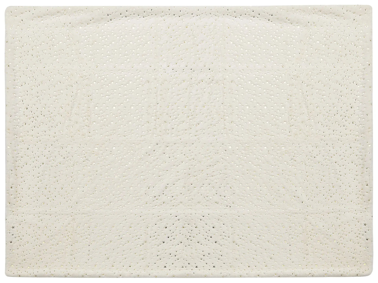 Blanket Off-White Polyester 130 x 180 cm Bedspread Throw Golden Star Pattern Living Room Bedroom Beliani