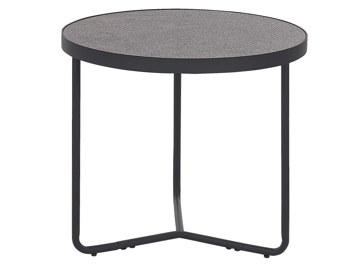 Coffee Table Concrete Effect with Black Metal Legs Round Small 50 x 50 x 42 cm Living Room Furniture Beliani