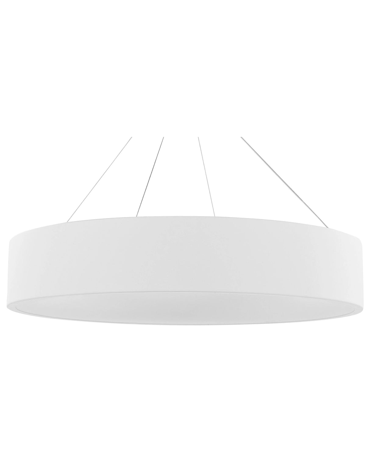 Pendant Lamp White Steel Integrated LED Lights Ring Round Shape Hanging Modern Glamour Lighting Beliani