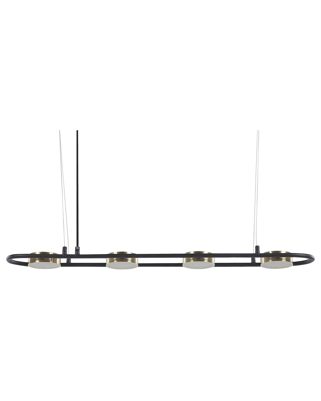 Pendant Lamp Black Brass Steel Integrated LED Lights 4 Lights Geometric Shape Hanging Track Lighting Modern Industrial Kitchen Living Room Beliani