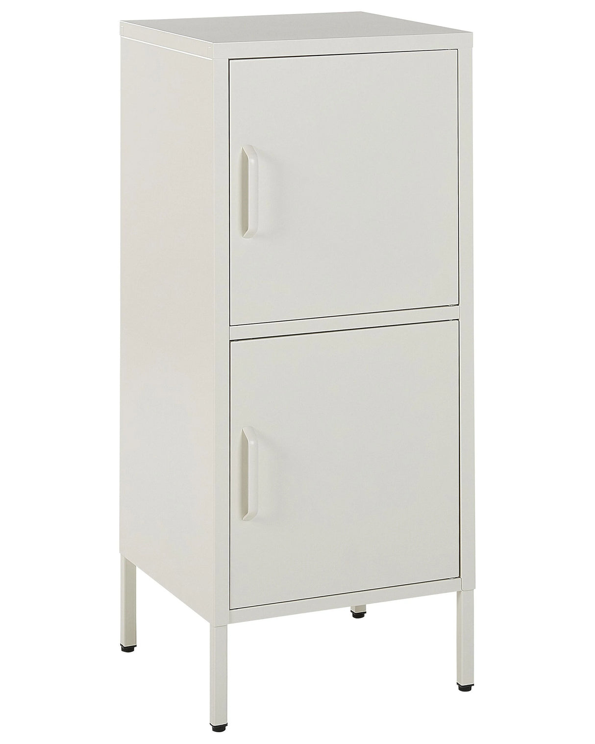 2 Door Storage Cabinet White Metal Home Office Unit Steel 4 Shelves Beliani