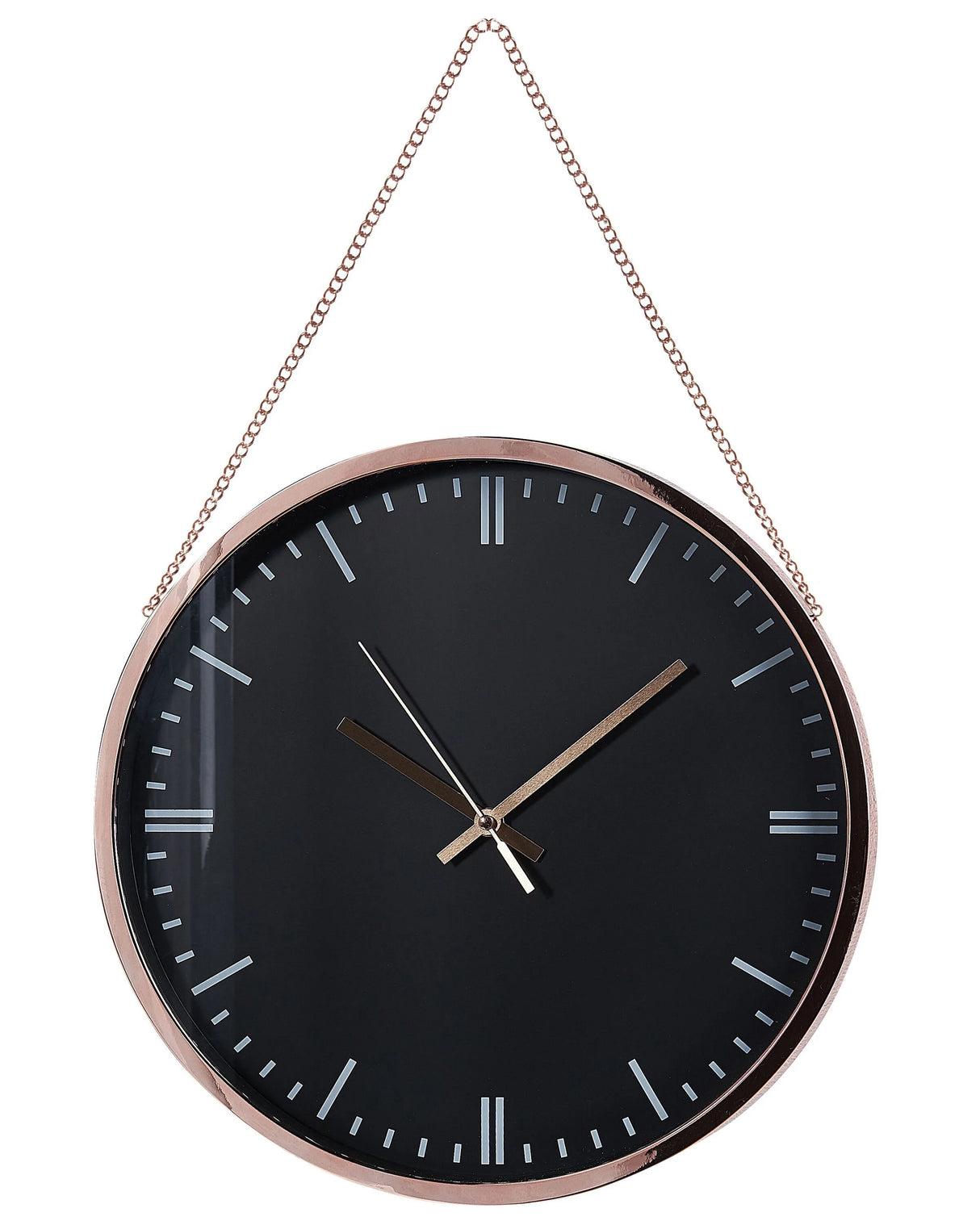 Wall Clock Black Copper Frame Synthetic Material 30 cm Modern Design Hanging Decor Beliani