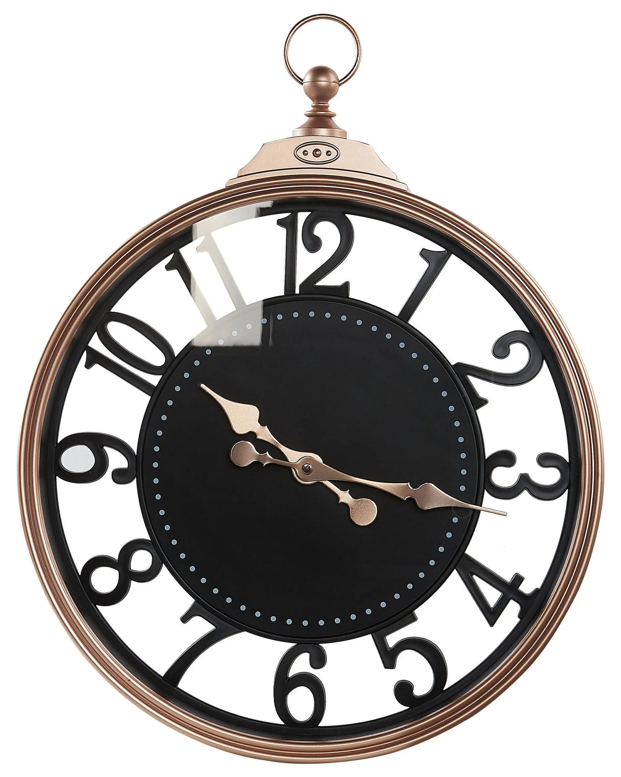 Wall Clock Black Copper Metal 52 cm Arabic Numerals Home Decor Hanging Modern Design Beliani