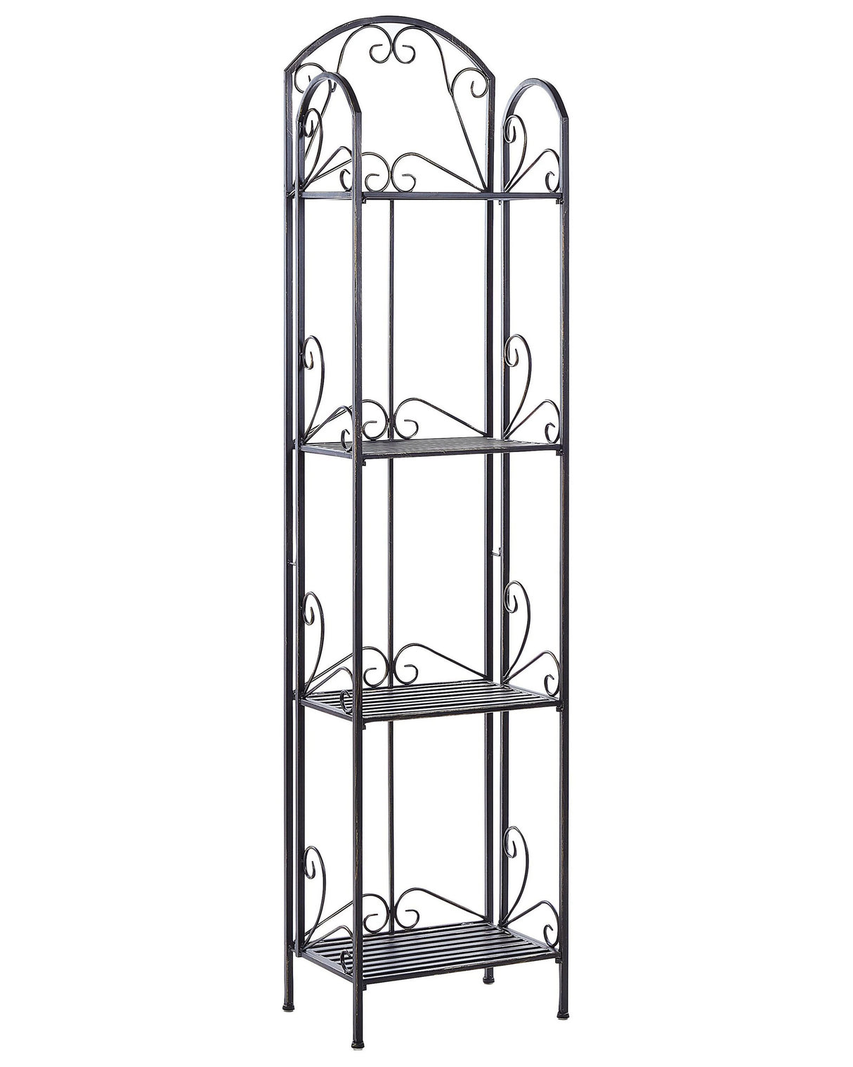 Bathroom Shelves Black Metal 4 Tier Free-standing Shelving Unit Vintage Style Beliani