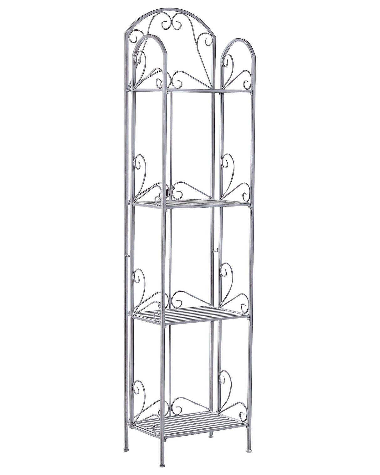 Bathroom Shelves Grey Metal 4 Tier Free-standing Shelving Unit Vintage Style Beliani