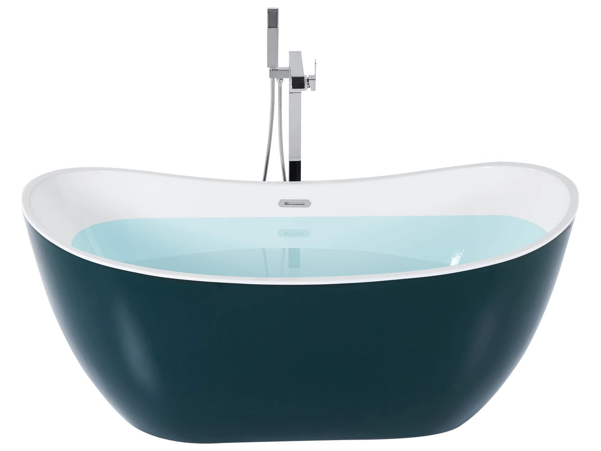Bath Green with White Sanitary Acrylic Single 170 x 77 cm Freestanding Modern Beliani