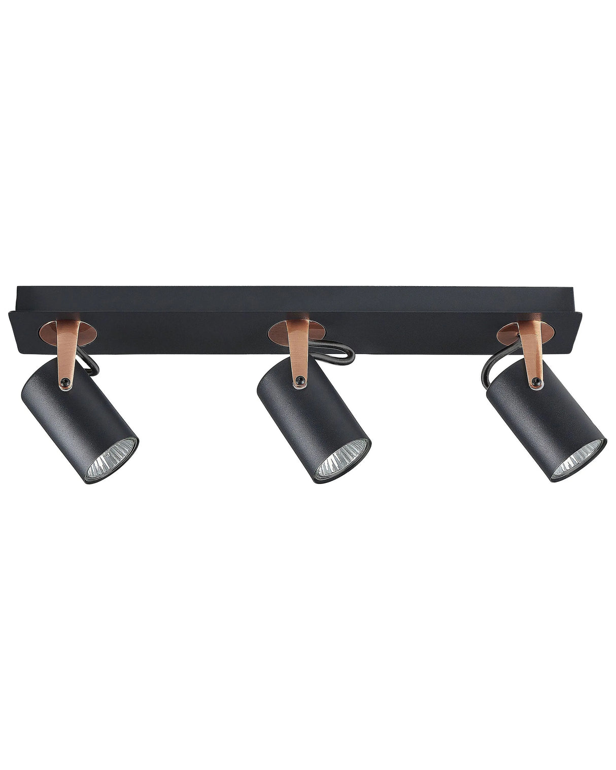 Ceiling Lamp Black Metal 3 Light Shades Adjustable Lights Modern Beliani