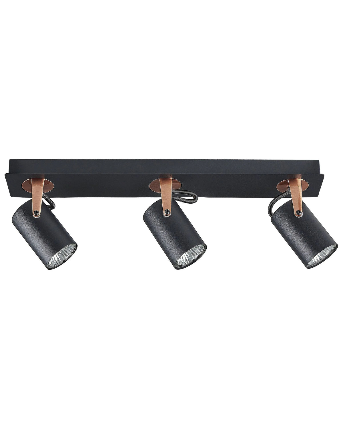 Ceiling Lamp Black Metal 3 Light Shades Adjustable Lights Modern Beliani