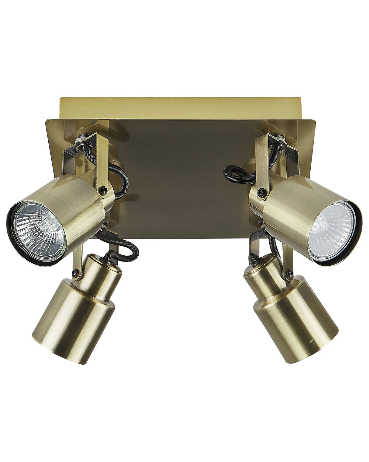 Steel Bronze Ceiling Light 4 Lights Spot Type Square Frame Tube Shade and Swivel Rods Modern Style Beliani