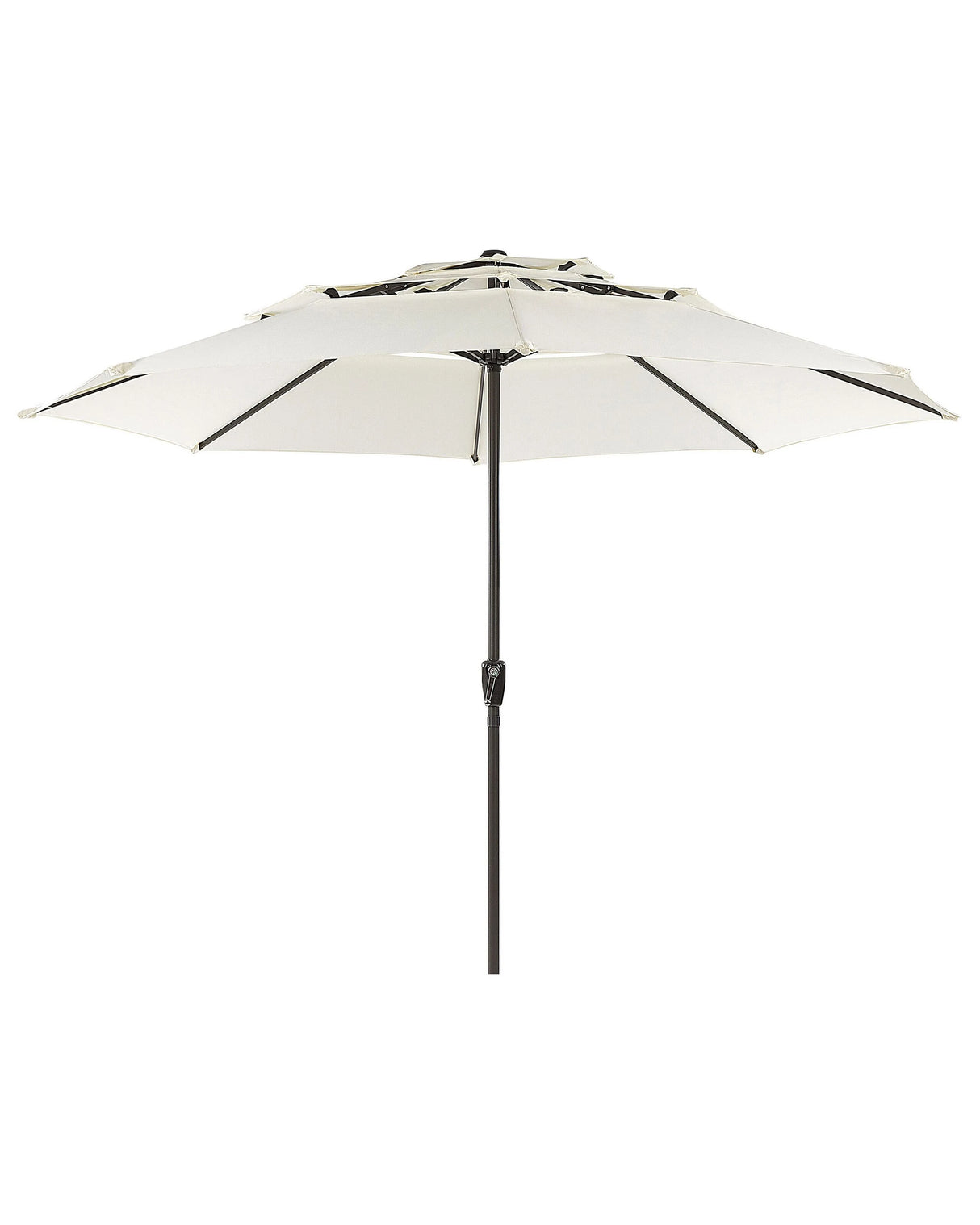 Market Garden Parasol Light Beige Fabric Steel Pole 285 cm Modern Octagonal Outdoor Umbrella Crank Mechanism UV Resistant Beliani