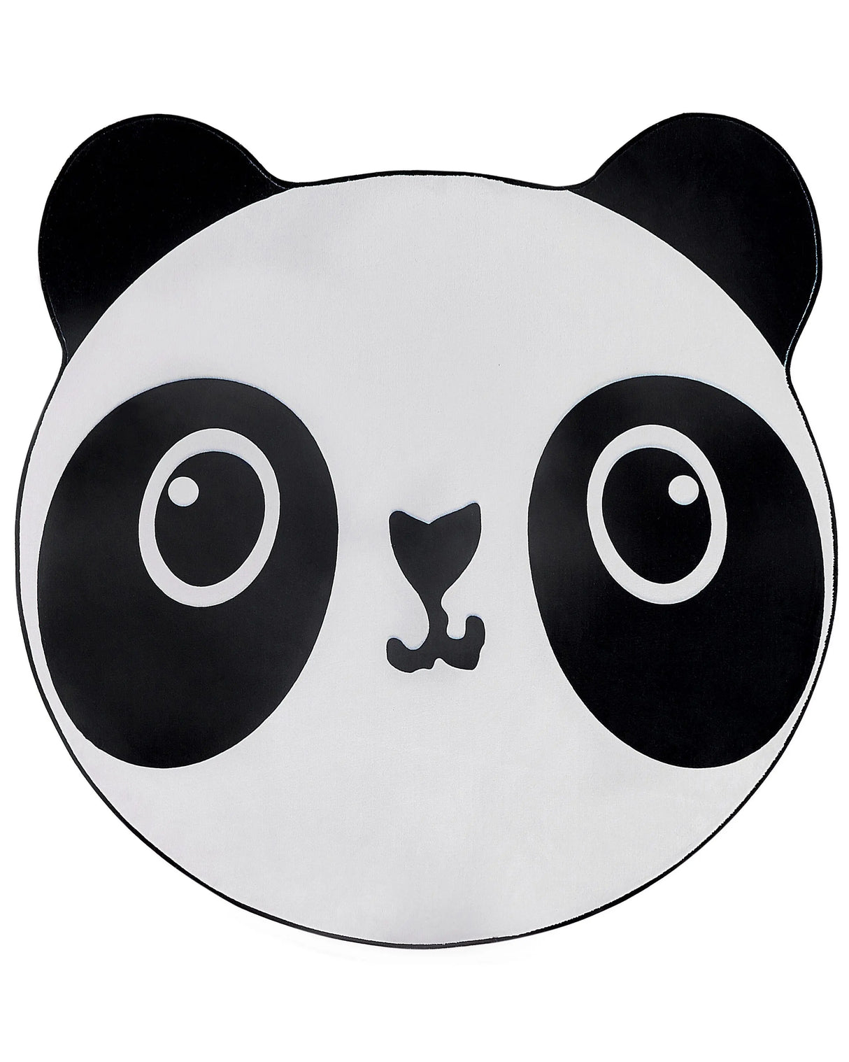 Kids Rug White and Black Polyester 120 cm Playroom Mat Animal Panda Print Beliani