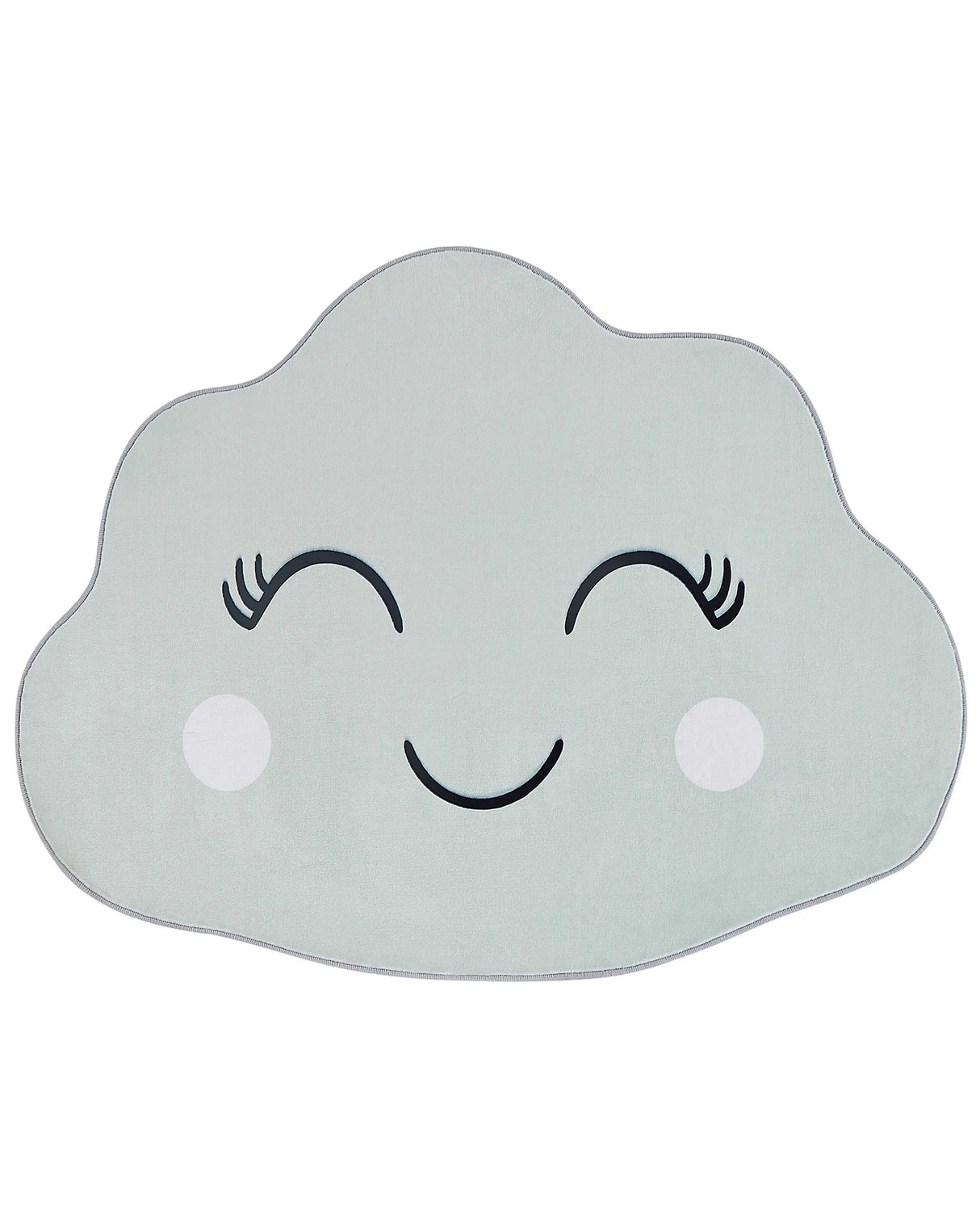 Area Rug Green 90 x 120 cm Cloud Shape Low Pile for Children Playroom Beliani