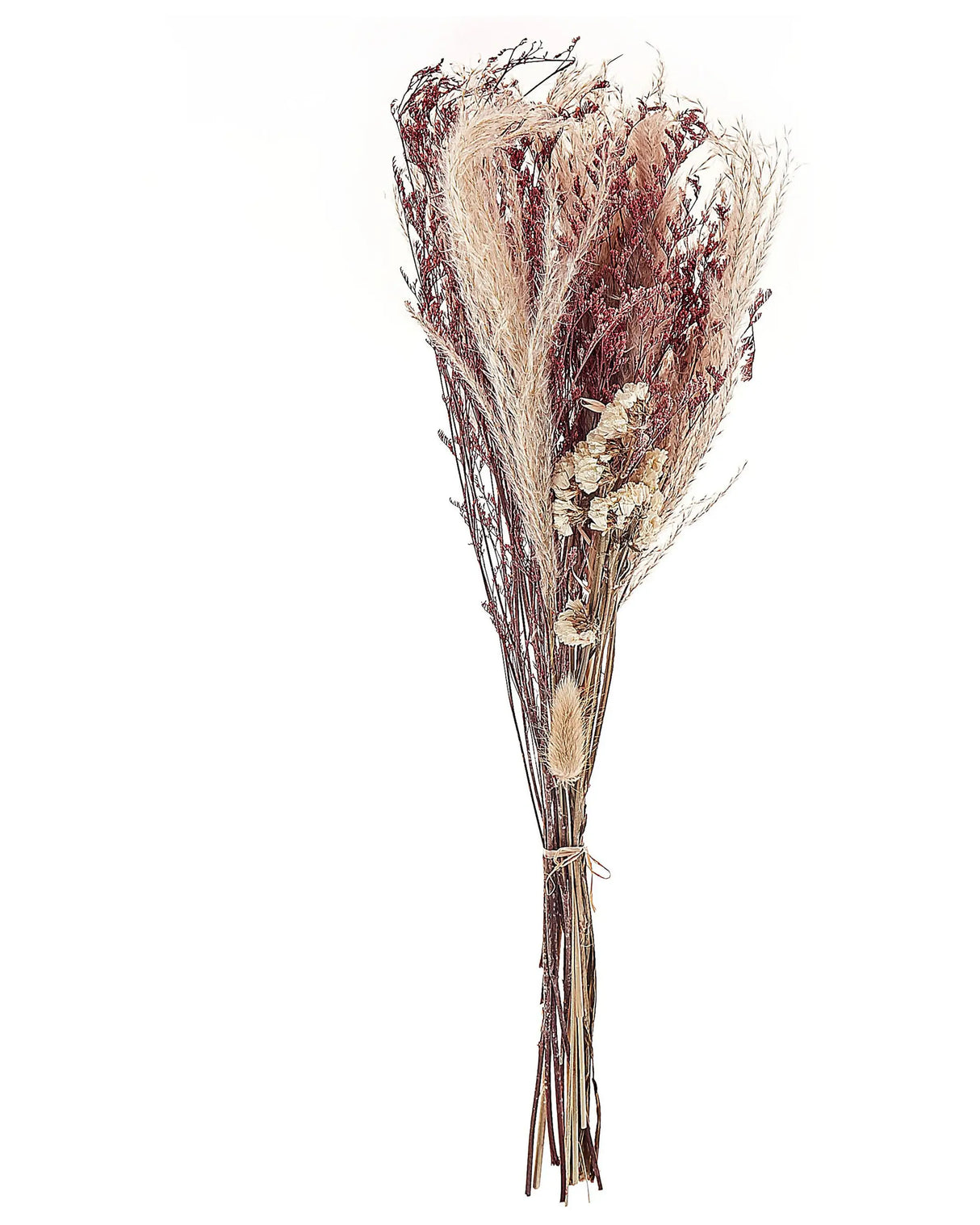 Dried Flower Bouqet Pink Natural Dried Flowers 50 cm Wrapped in Brown Paper Natural Table Decoration Beliani