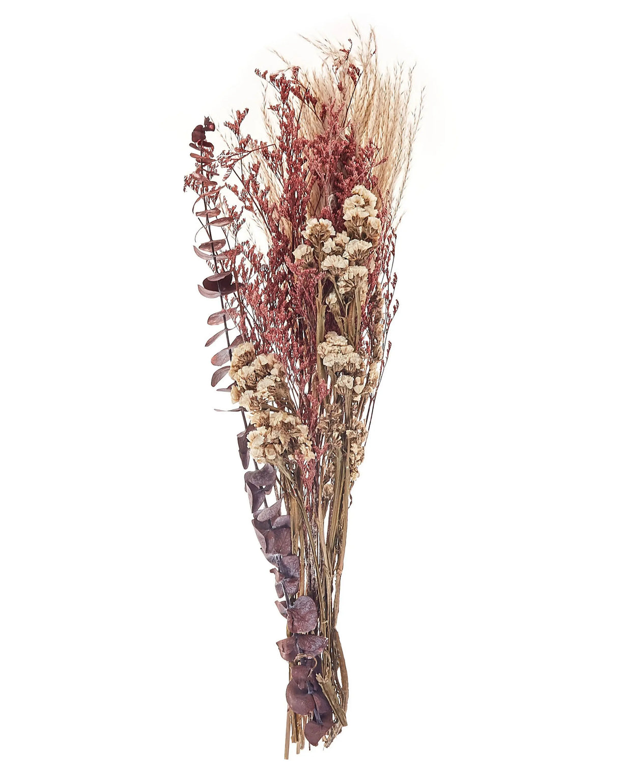 Dried Flower Bouquet Pink Natural Dried Flowers 55 cm Wrapped in Brown Paper Natural Table Decoration Beliani