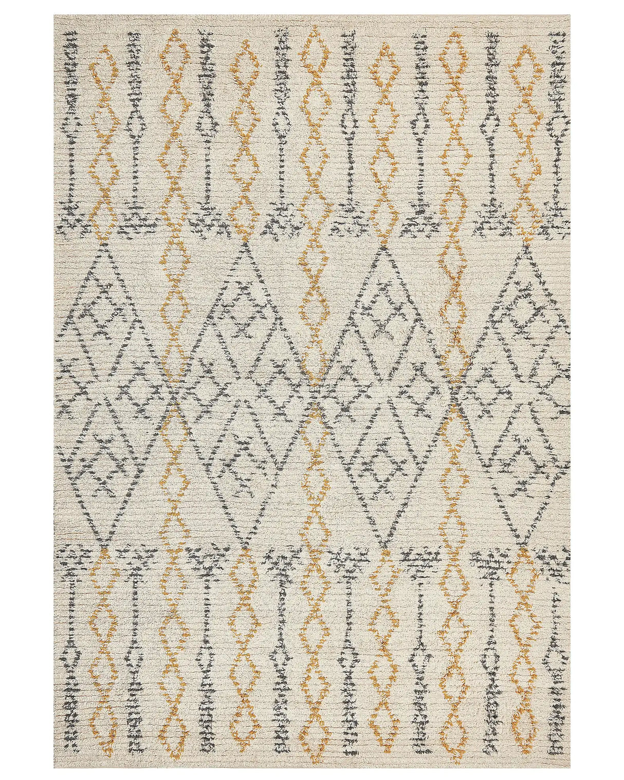 Rug Beige Cotton 160 x 230 cm Geometric Pattern Hand Tufted Flatweave Living Room Bedroom Beliani