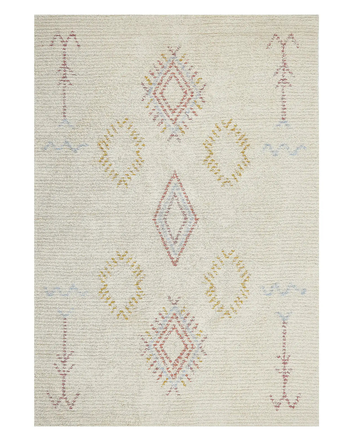 Rug Beige Cotton 140 x 200 cm Geometric Pattern Hand Tufted Flatweave Living Room Bedroom Beliani