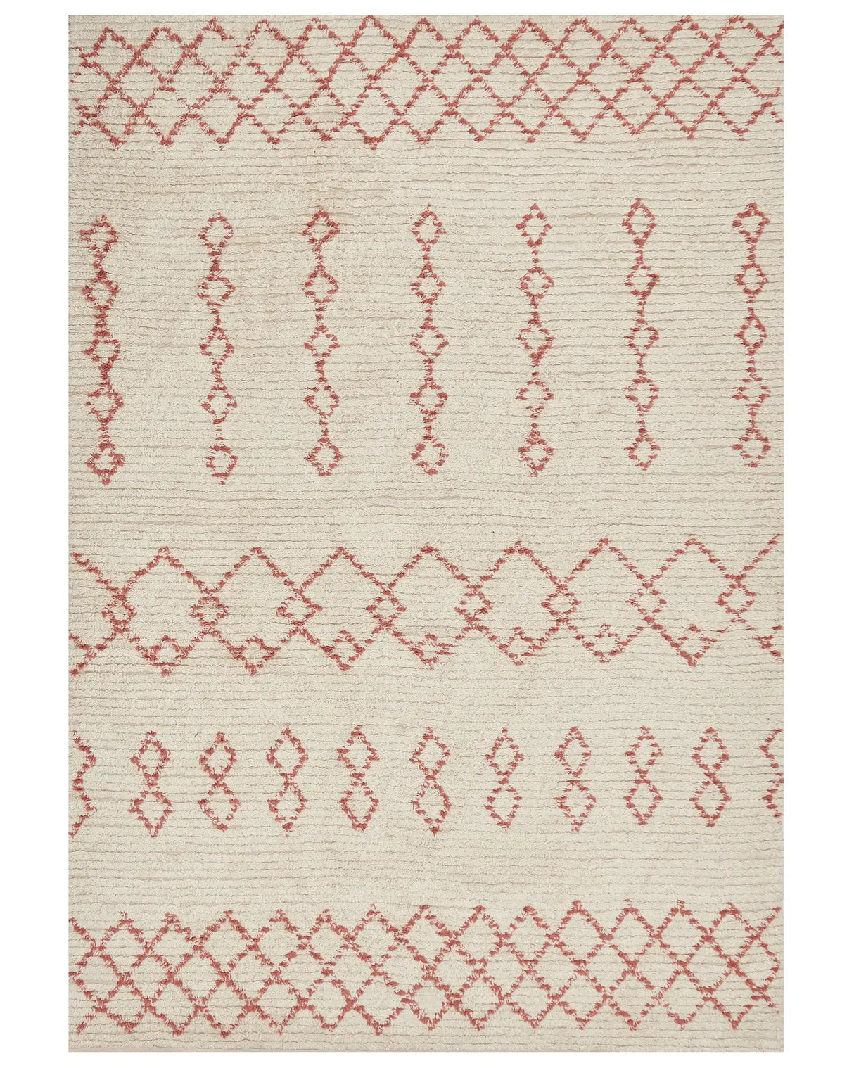 Rug Beige Pink Cotton 160 x 230 cm Geometric Pattern Hand Tufted Flatweave Living Room Bedroom Beliani
