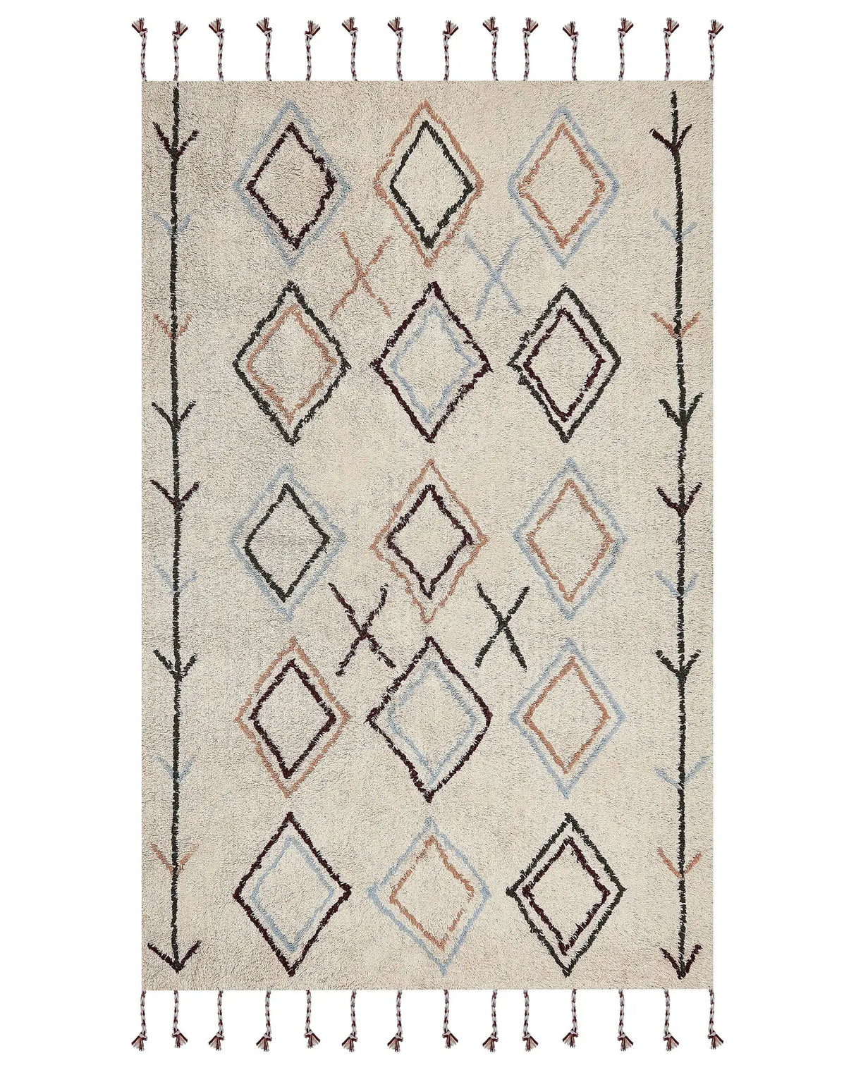 Area Rug Multicolour Cotton 160 x 230 cm Rectangular Hand Tufted Beliani