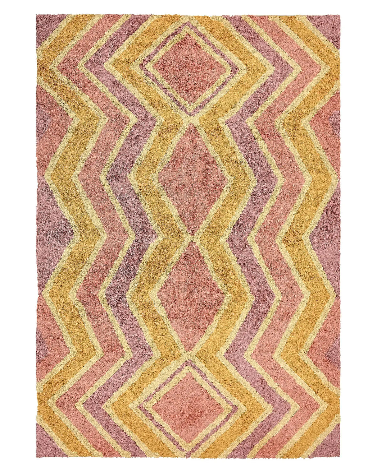 Area Rug Multicolour Cotton 140 x 200 cm Rectangular Hand Tufted Modern Abstract Living Room Bedroom Decor Beliani