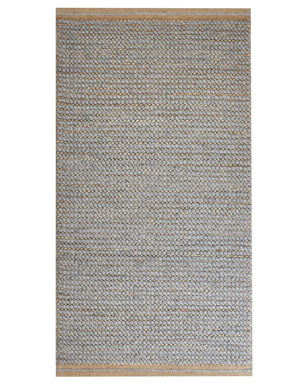 Area Rug Grey 80 x 150 cm Wool Handwoven Living Room Bedroom Accessory Beliani