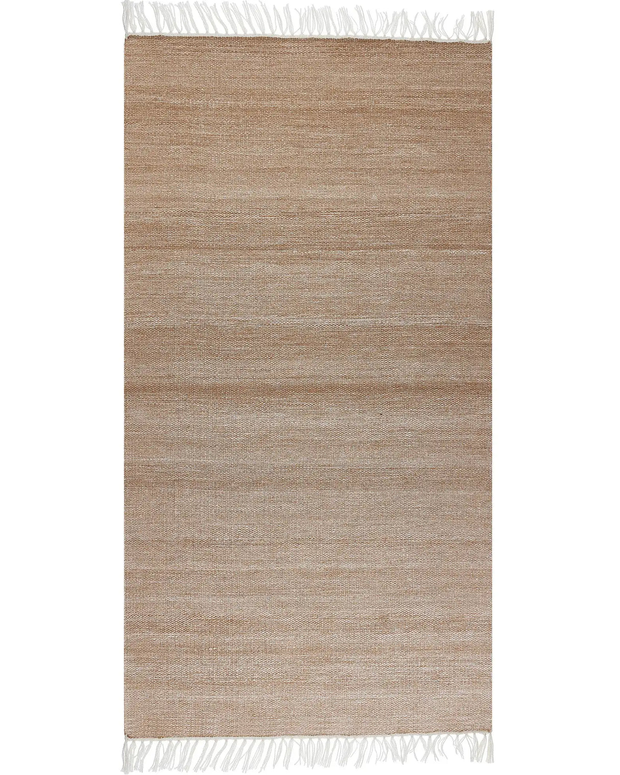 Area Rug Beige Recycled PET 80 x 150 cm Indoor Outdoorwith Fringe Beliani