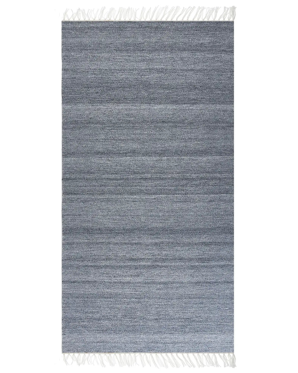 Area Rug Grey Recycled PET 80 x 150 cm Indoor Outdoorwith Fringe Beliani