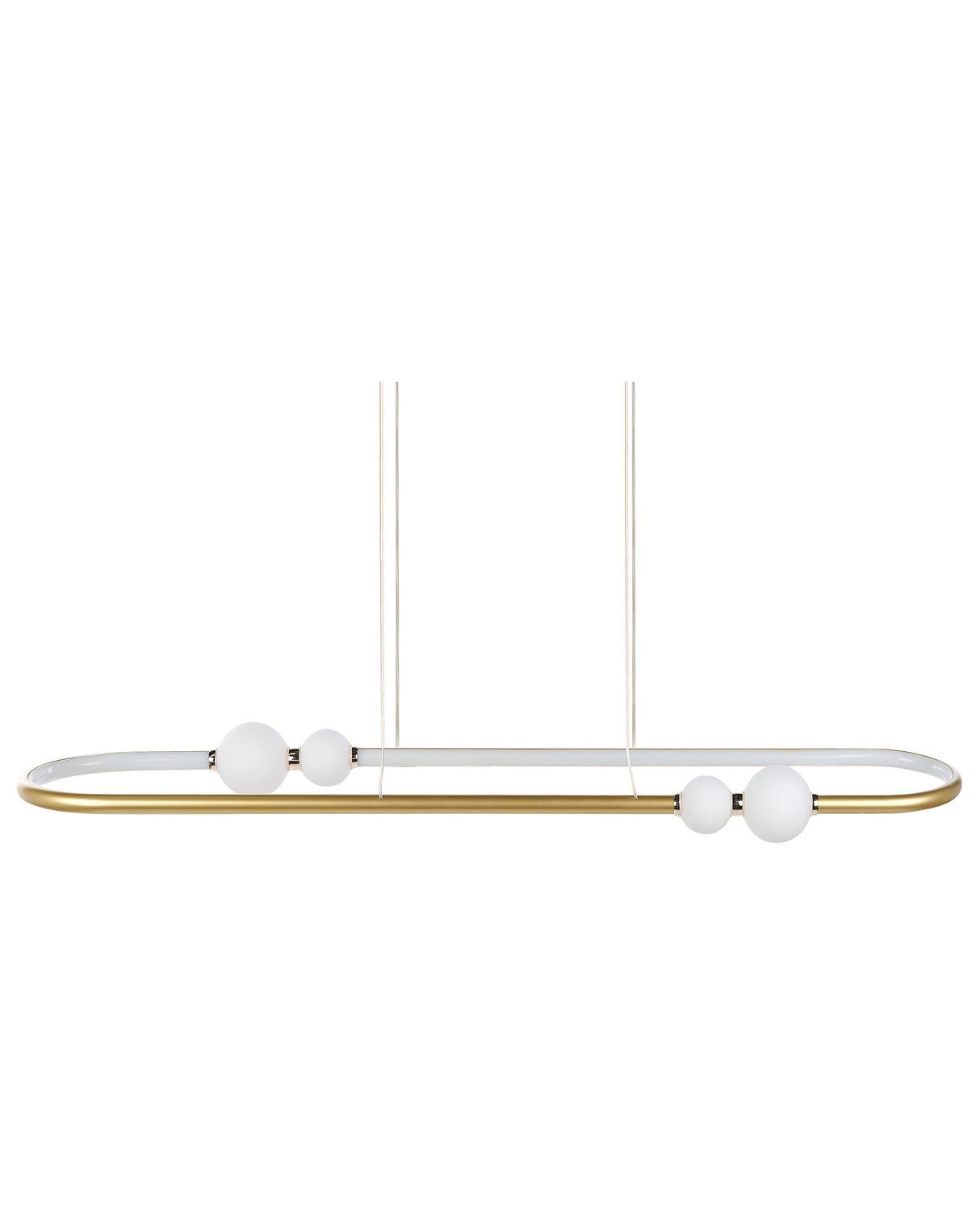 Pendant Lamp Gold Aluminium Iron Integrated LED Lights Oval Shape Hanging Modern Glamour Lighting Beliani