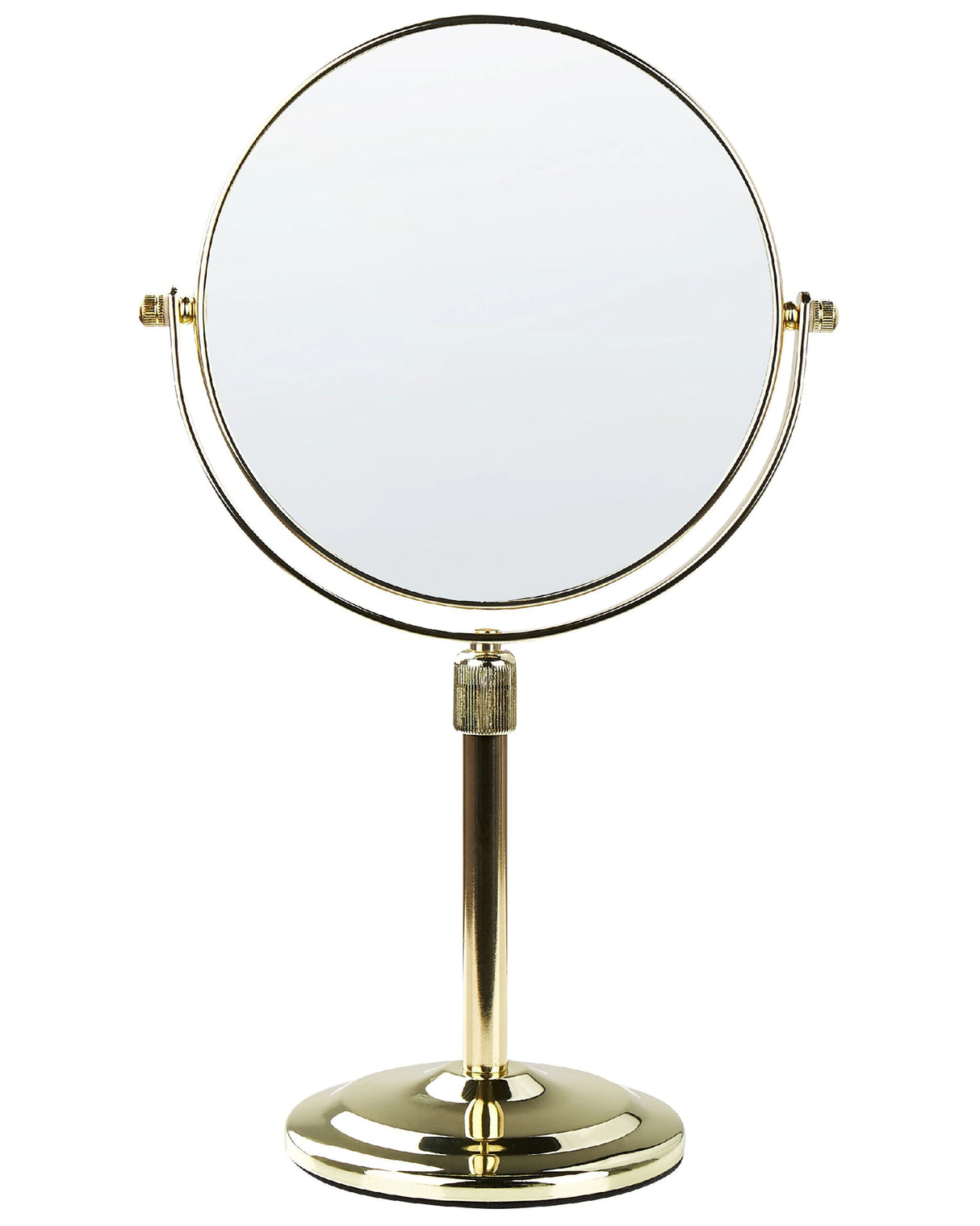 Makeup Mirror Gold Metal 20 Double-Sided Reversible Dressing Table Mirror Magnifyng Beliani