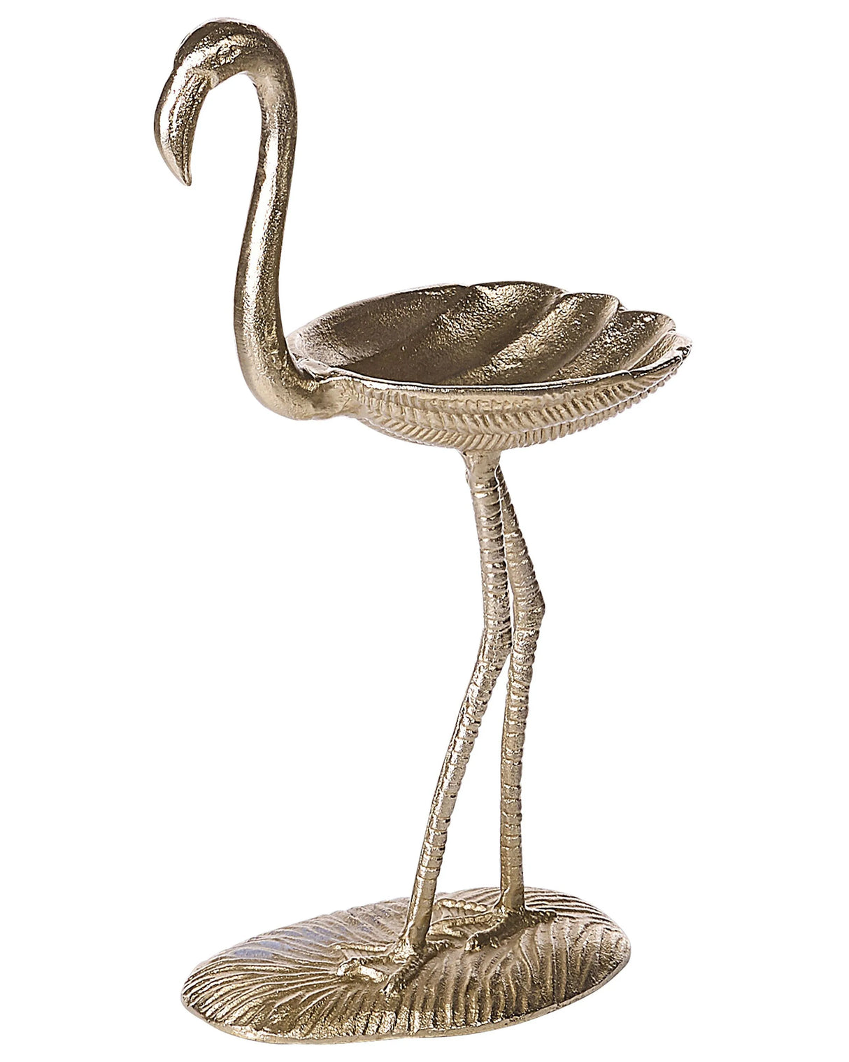 Home Decoration Gold Aluminum Flamingo Shaped with Storage Tray Decor Figurine Modern Industrial Design Beliani
